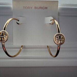 Tory Burch Gold Logo Medallion Earrings